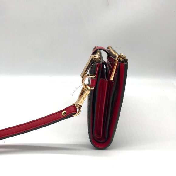 Michael Kors Logo Jet Set Crimson Double Zip Wristlet- NWT - Picture 4 of 13